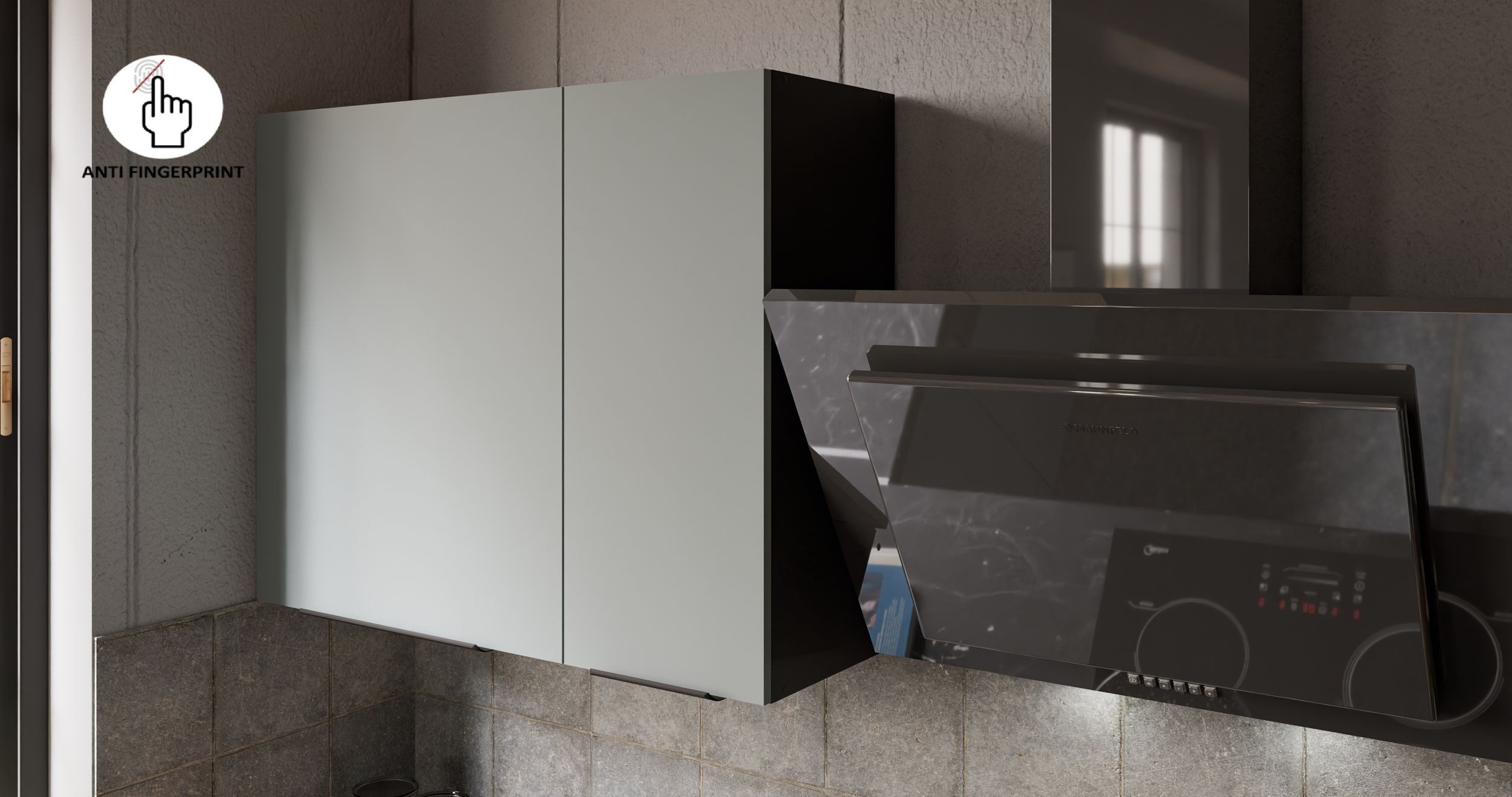 Küchen-Preisbombe Winkelküche ARIA K-BL ECKE 2 Anti Fingerprint Küche Küchenzeile Eckküche