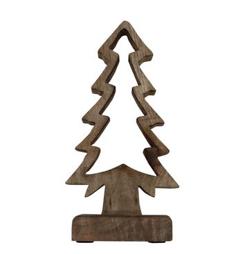 Spetebo Dekobaum Deko Aufsteller Tannenbaum aus Mangoholz - 25 cm (Packung, 1 tlg), Weihnachts Tisch Fenster Winter Advent Dekoration