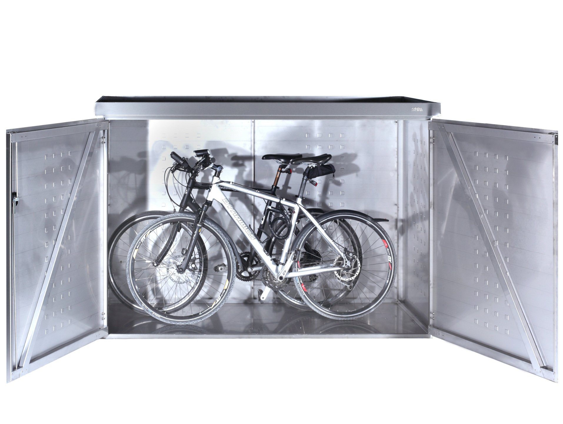 reinkedesign Fahrradbox Fahrradgarage Typ-FW, für 3 Fahrräder, Pflanzenwanne, Edelstahl