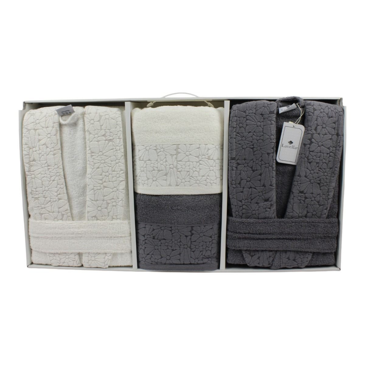 Unisex-Bademantel Wellness Set 6 teilig aus Baumwolle