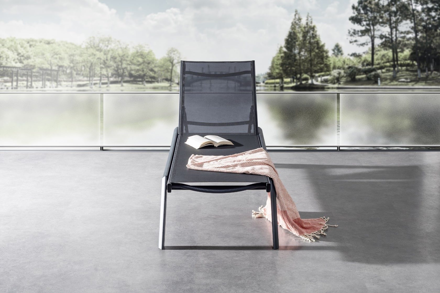 gowoll Gartenliege mit Rollen Klappbar Wetterfest Sonnenliege und Stapelbar Liegestuhl, 1-tlg., mit 5 Positionen