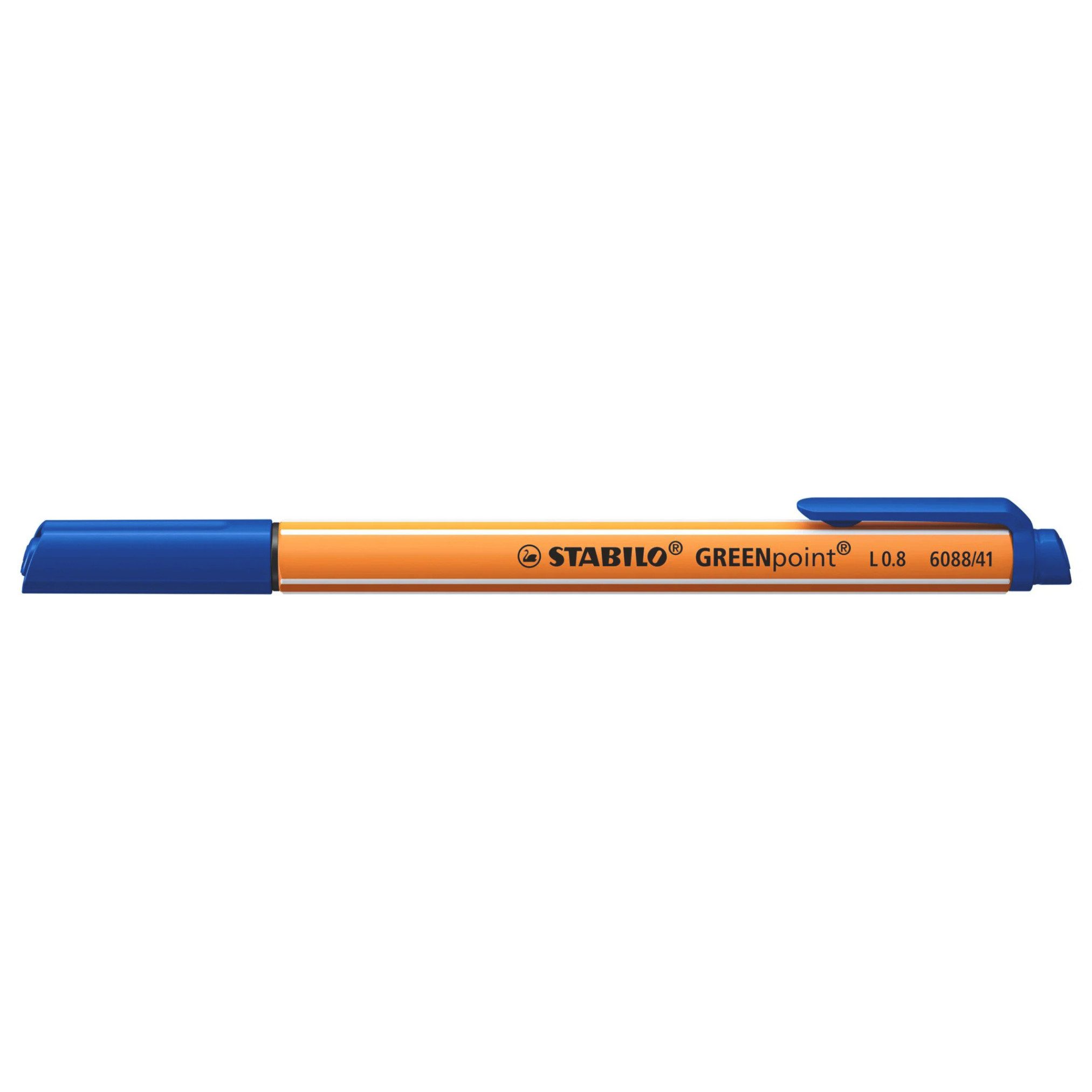 STABILO Faserstift Faserschreiber GREENpoint®, 0,8 mm, blau STABILO 6088/41, (1-tlg)