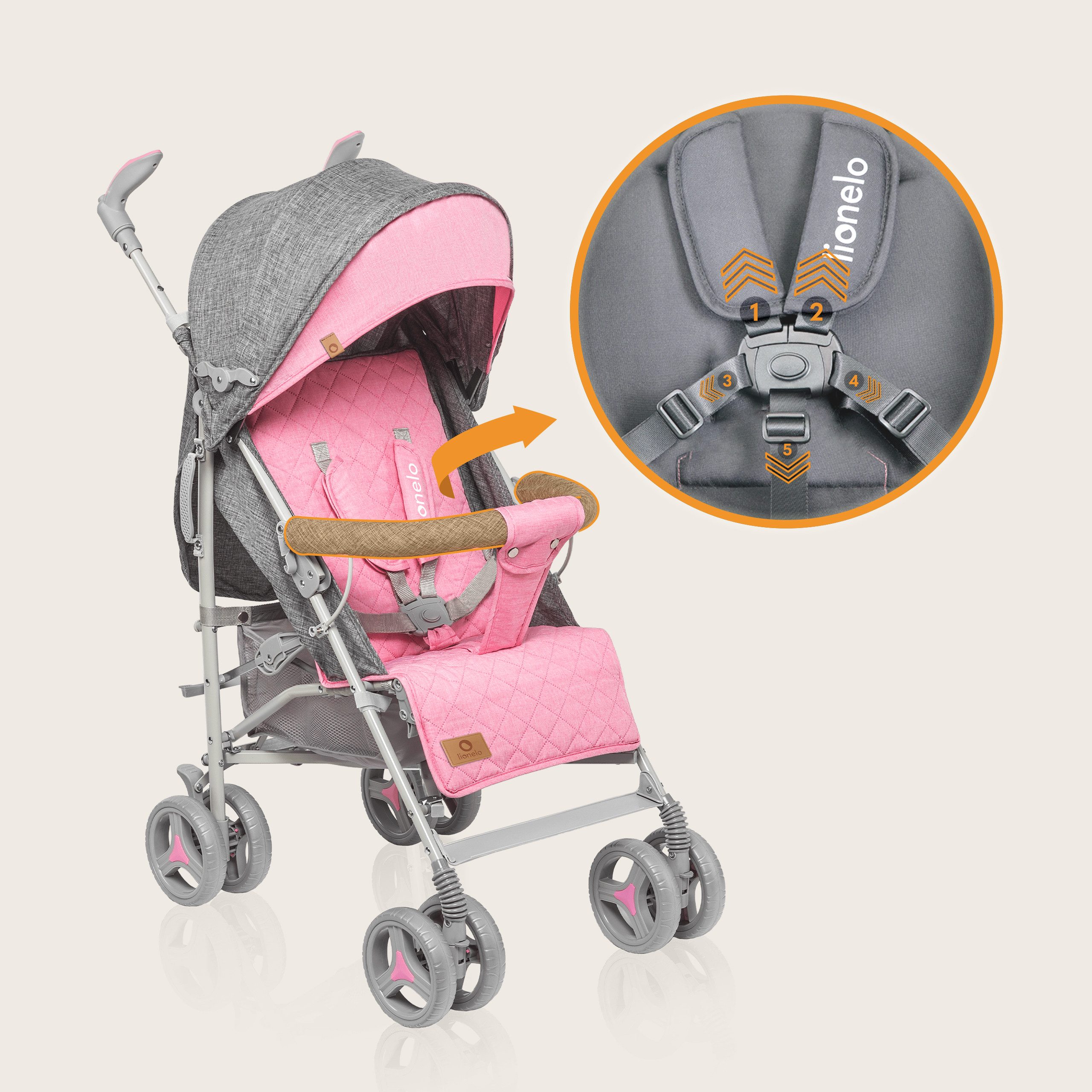 lionelo Kinder-Buggy IRMA, Leichte, Moskitonetz, Großer Korb ab 6 month bis 3 Jahre