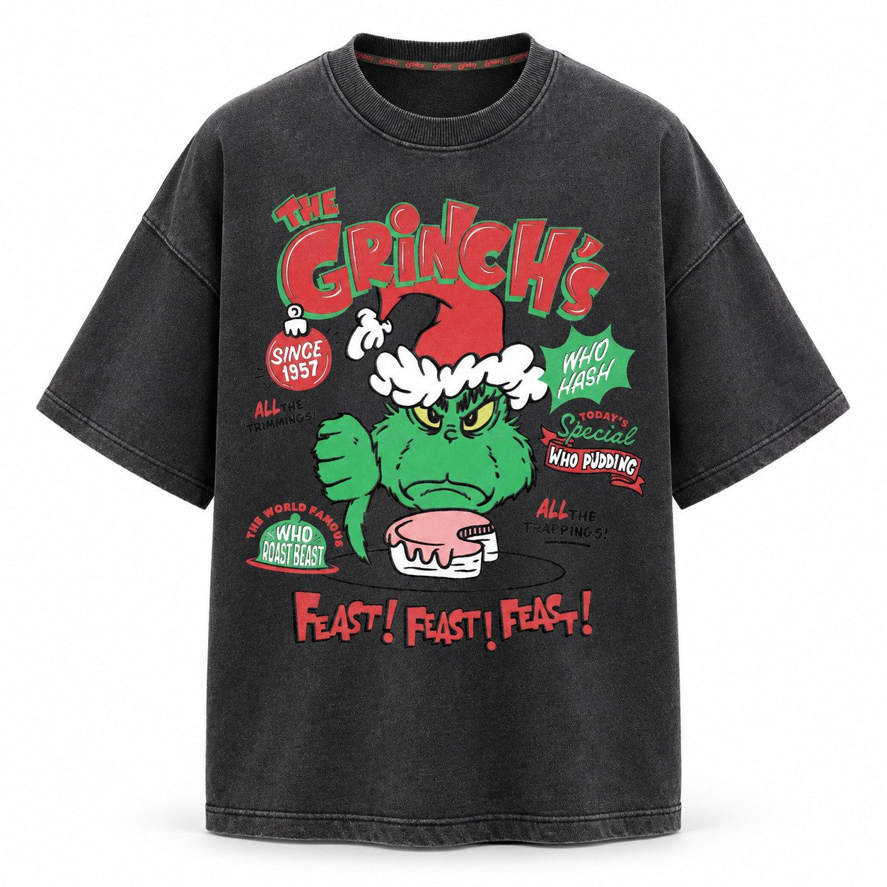 Disney Print-Shirt Der Grinch Weihnachten Herren T-Shirt Kurzarm Shirt100% Baumwolle Gr. M bis XXL