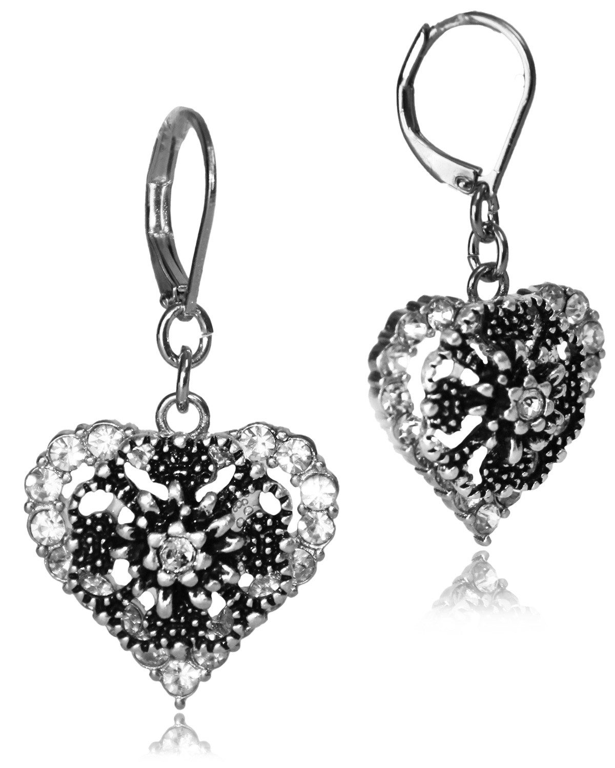 LUISIA® Paar Ohrhänger Herz 'Esra' mit Kristallen von Swarovski®, Krista