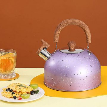 yozhiqu Wasserkocher 2L Teekessel, Pfeif-Teekessel mit Griff, Edelstahl-Teekannen