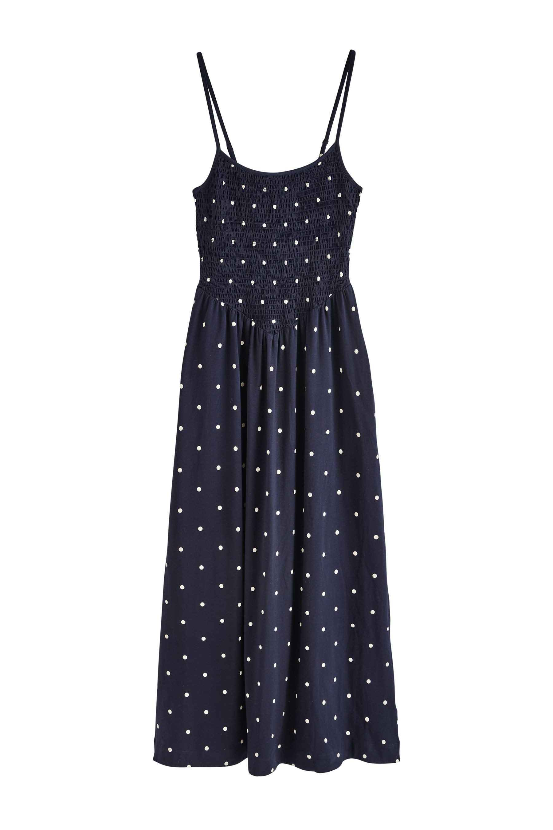 Next Maxikleid Gerafftes Maxi-Trägerkleid mit eckigem Ausschnitt (1-tlg)