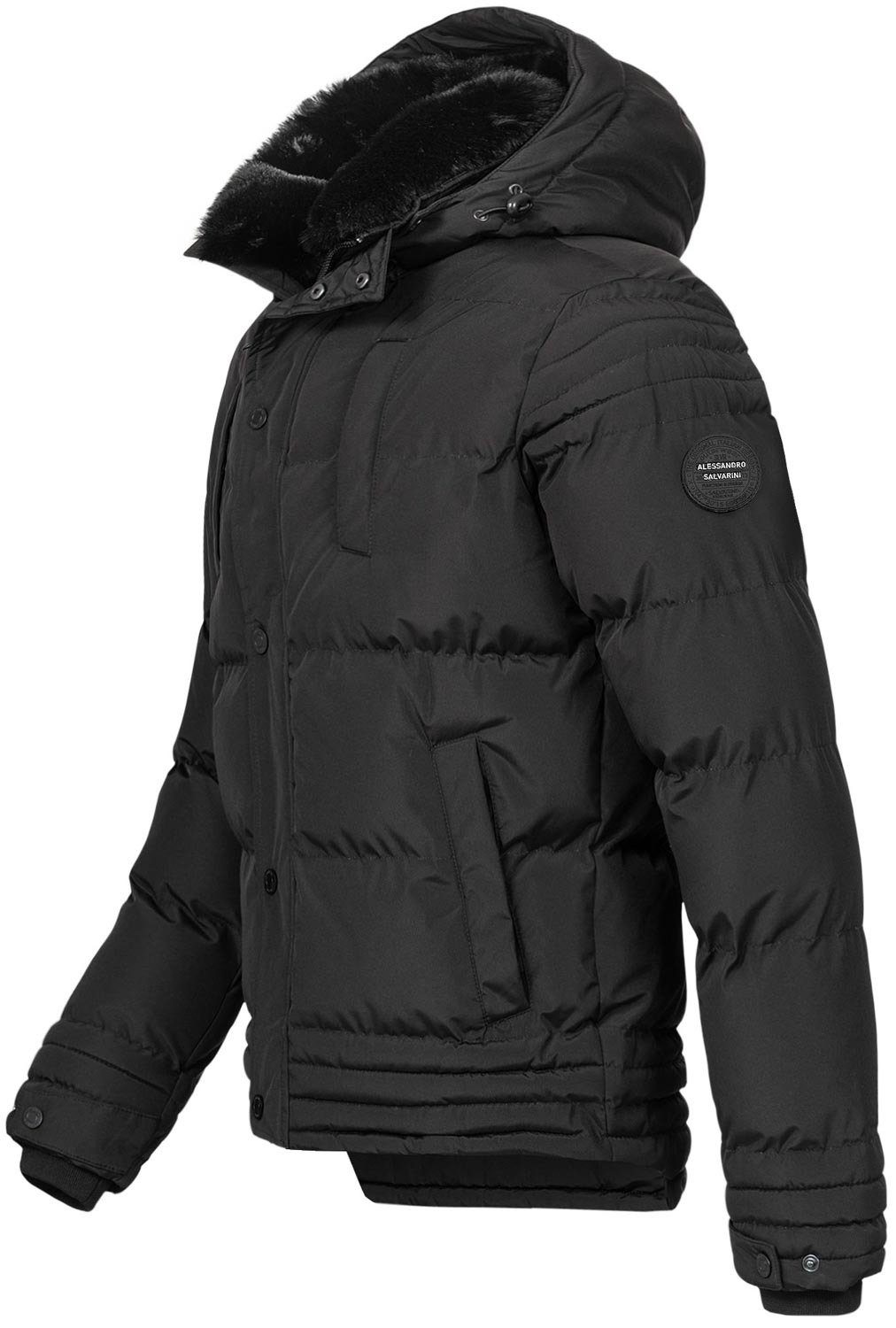 Alessandro Salvarini Winterjacke ASFabiano mit warmem Teddyfell und abnehmbarer Kapuze – Bild 4 von 5