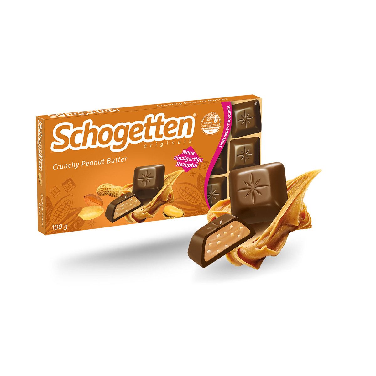 Schogetten Schokolade, Schogetten Crunchy Peanut Butter Edelvollmilchschokolade 100g