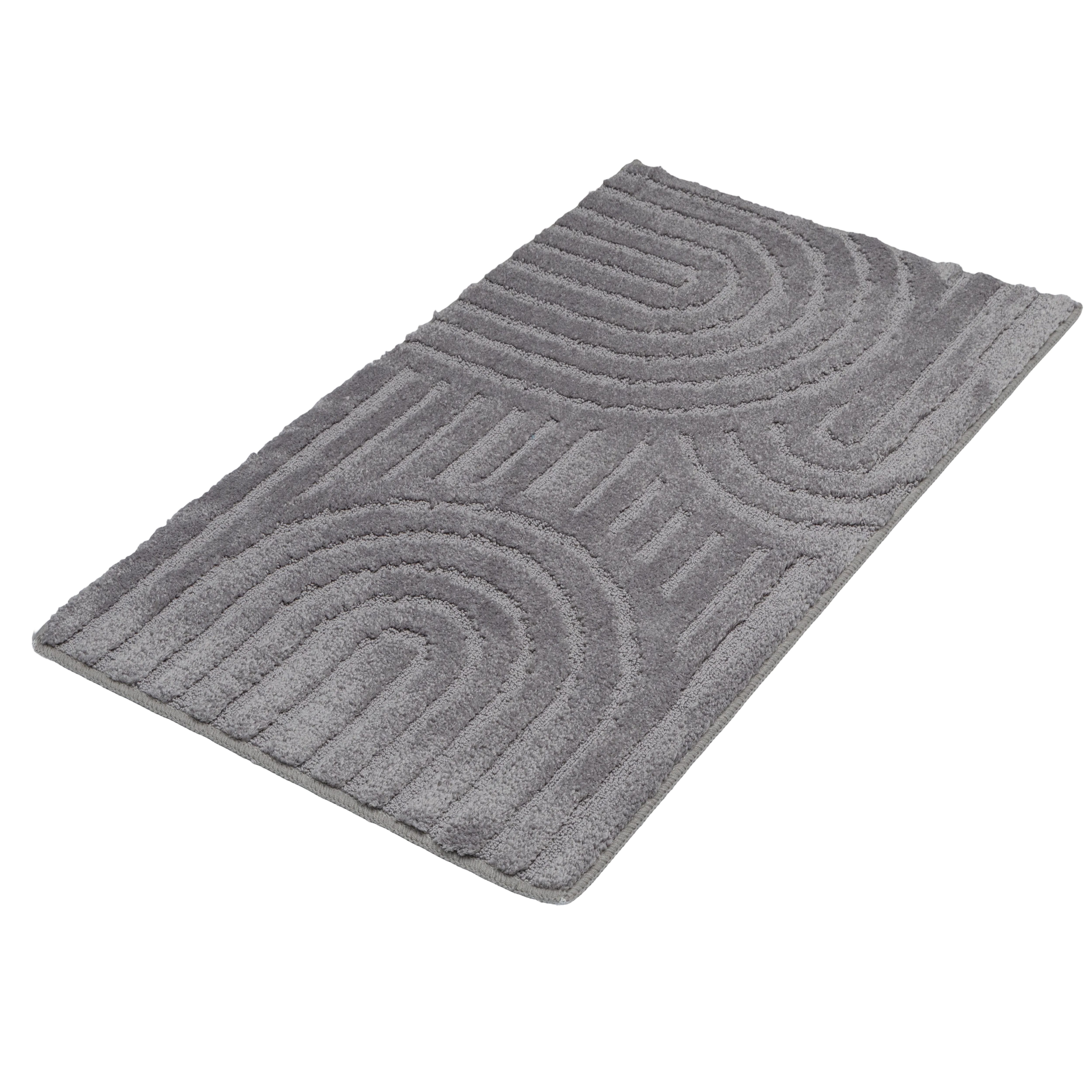 OTTO home Badematte Zen, Badvorleger, Badezimmer Teppich, Duschvorleger, Höhe 10 mm, rutschhemmend beschichtet, schnell trocknend, fußbodenheizungsgeeignet, Polyester, rechteckig, Uni Farben, Hoch-Tief-Effekt, modernes Muster, Zen von OTTO home