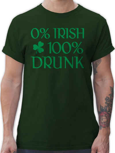 Shirtracer T-Shirt 0% Irish 100% Drunk St Patricks Day St. Patricks Day