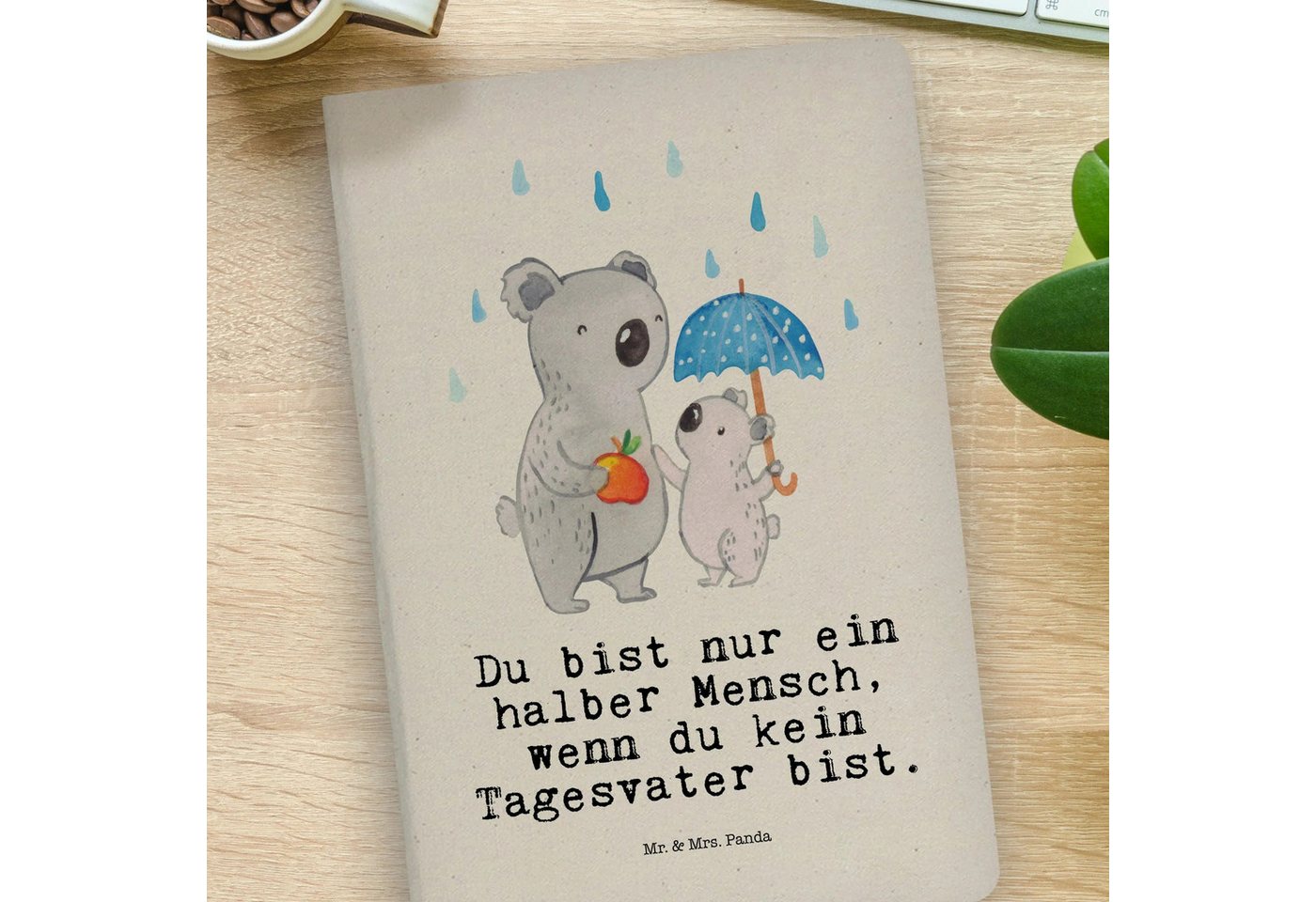 Thumbnail - Mr. & Mrs. Panda Notizbuch Tagesvater Herz - Transparent - Geschenk, Jubiläum, DIN A4 Bullet Jou Mr. & Mrs. Panda, Echte...