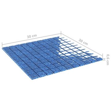 vidaXL Wandpaneel Mosaikfliesen 11 Stk Blau 30x30 cm Glas