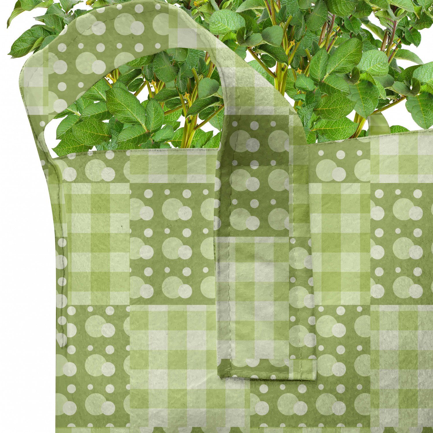 Abakuhaus Pflanzkübel hochleistungsfähig Stofftöpfe mit Kunstwerk Lime für Pflanzen, Green Einfaches Patchwork Griffen