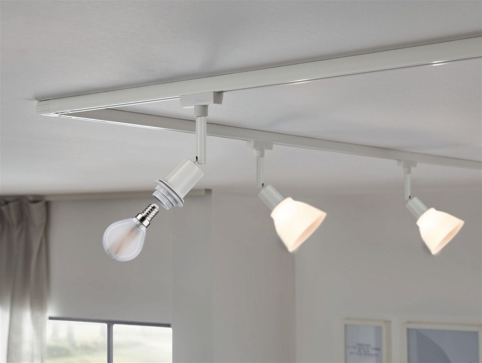 Paulmann Schienensystem-Leuchten URail Schienenspot DecoSystems Basic E14 max. 20W 230V, ohne Leuchtmittel, Einzelspot, dimmbar