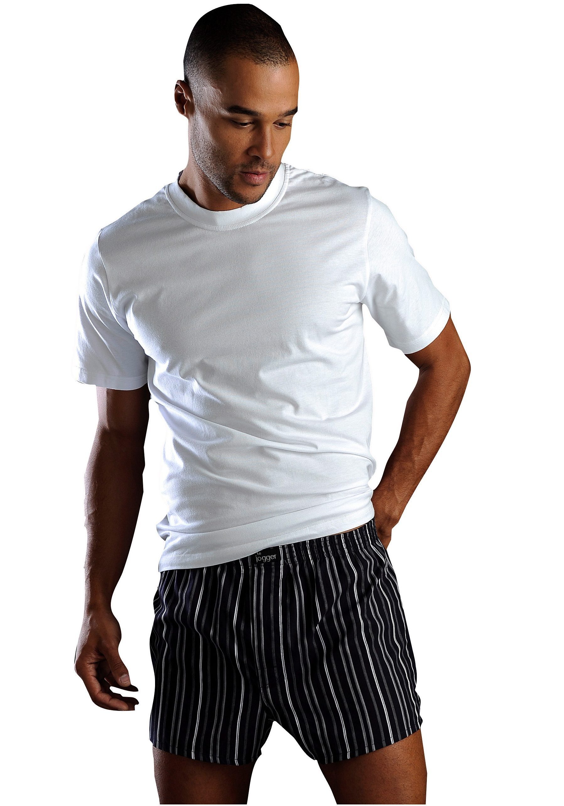 H.I.S T-Shirt aus Baumwolle schwarz weiß, perfekt grau-meliert, als (Packung, 3-tlg) Unterziehshirt