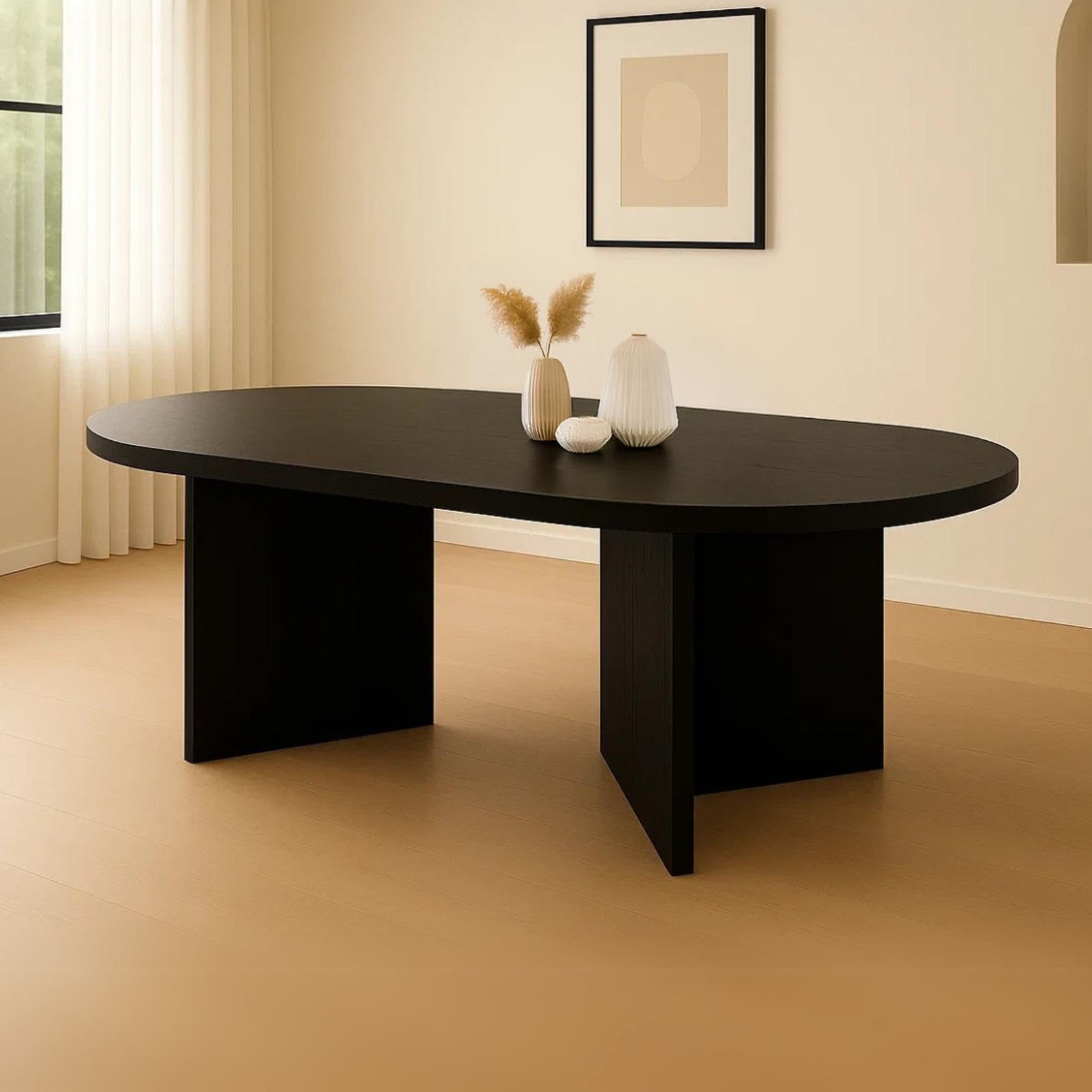 Trelevo® Esstisch Esszimmertisch 160x90 cm, Schwarze-Optik, günstig online kaufen