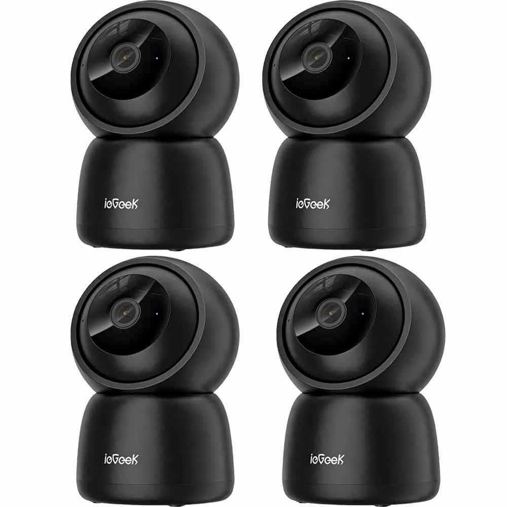 TWUFY Überwachungskamera ieGeek Überwachungskamera Innen,2K Mini Kamera kabellos mit Nachtsicht (Innen, Katzen Hunde Kamera, 2.4GHz WLAN Hundekamera, Farbnachtsicht, 4-tlg., Innenbereich, 3 MP Super HD, Schwenk- und Neigefunktion, Zwei-Wege-Audio)