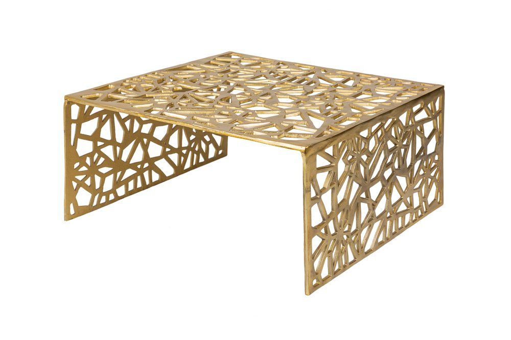 riess-ambiente Couchtisch ABSTRACT 60cm gold, Wohnzimmer · Metall · eckig · Handarbeit · Gap Design · Modern