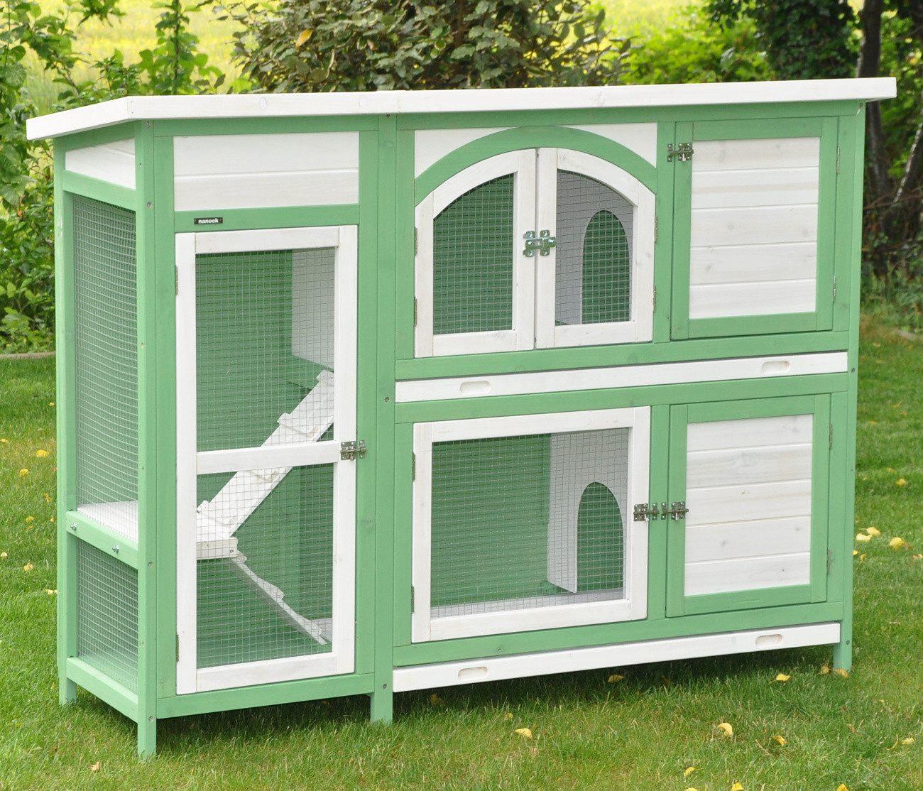 nanook Kleintierkäfig Kleintierstall Jumbo grün-weiss 145 x 108 x 48 cm