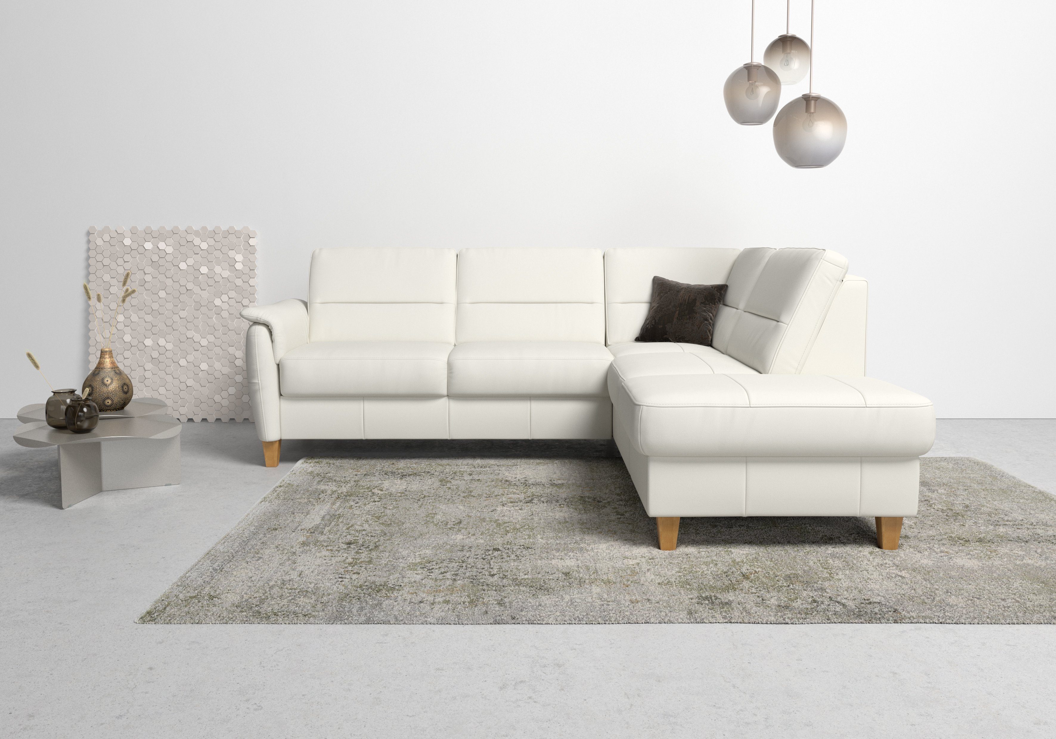 Home affaire Ecksofa Palmera L-Form, B: 236 cm, optional Bettfunktion & Bettkasten, Federkern