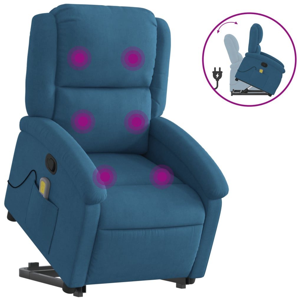 vidaXL Sessel Massagesessel mit Aufstehhilfe Blau günstig online kaufen