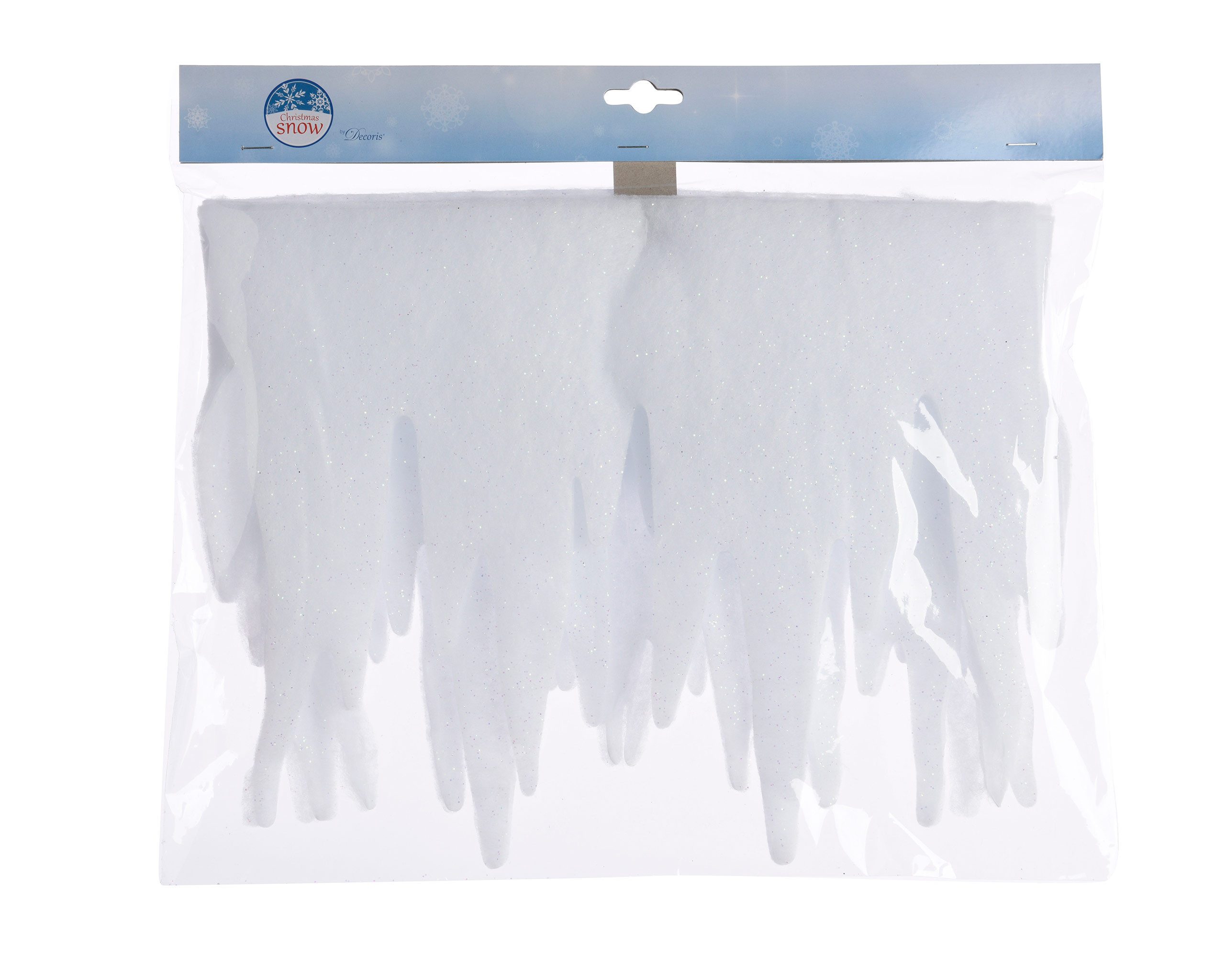 Kaemingk Hängedekoration, Eiszapfen Girlande Filz 27cm x 2m mit irisierendem Glitzer Weiß