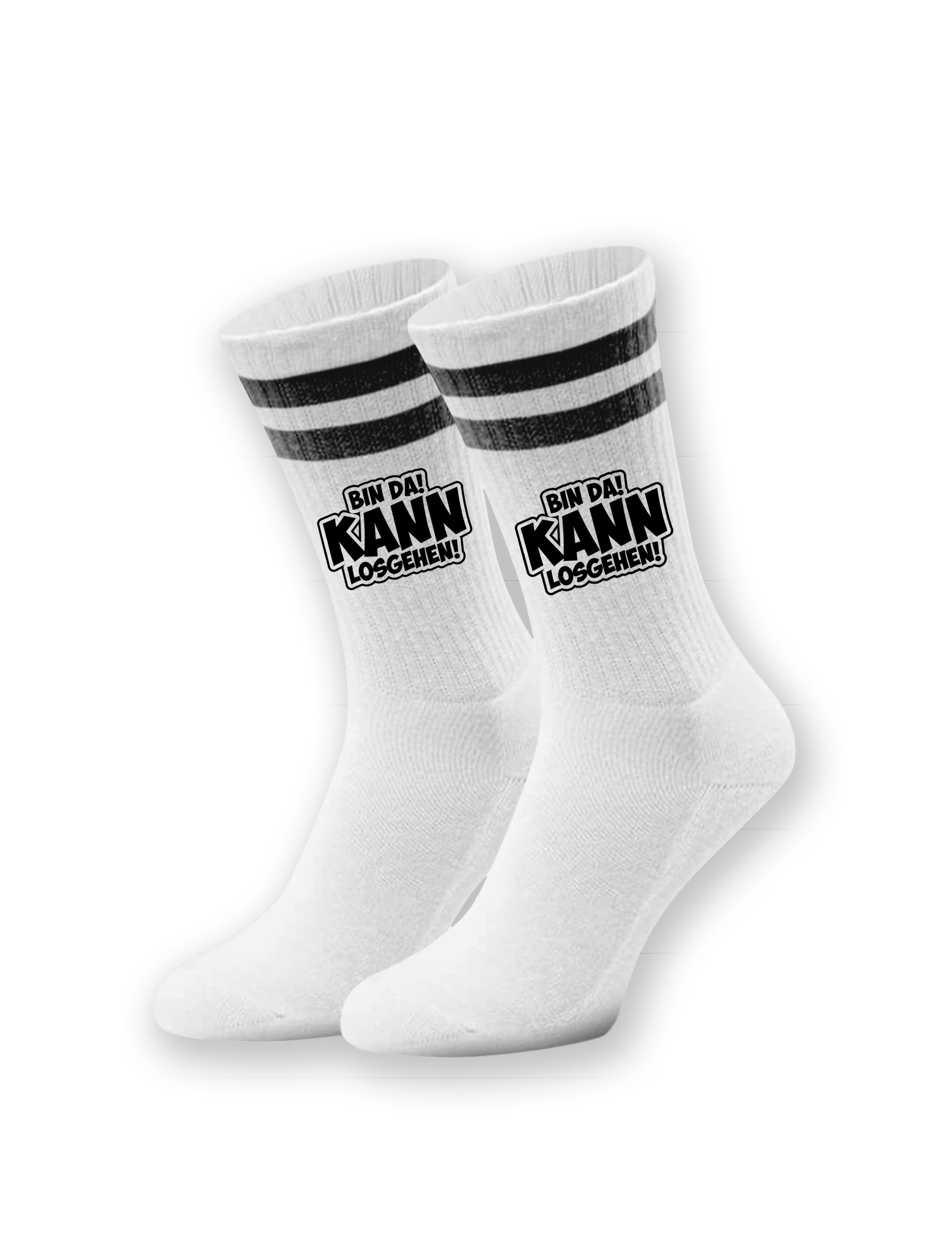 Youth Designz Tennissocken Bin da kann Losgehen! Unisex Socken Geschenk Spruch mit verstärkter Verse und Zehenbereich
