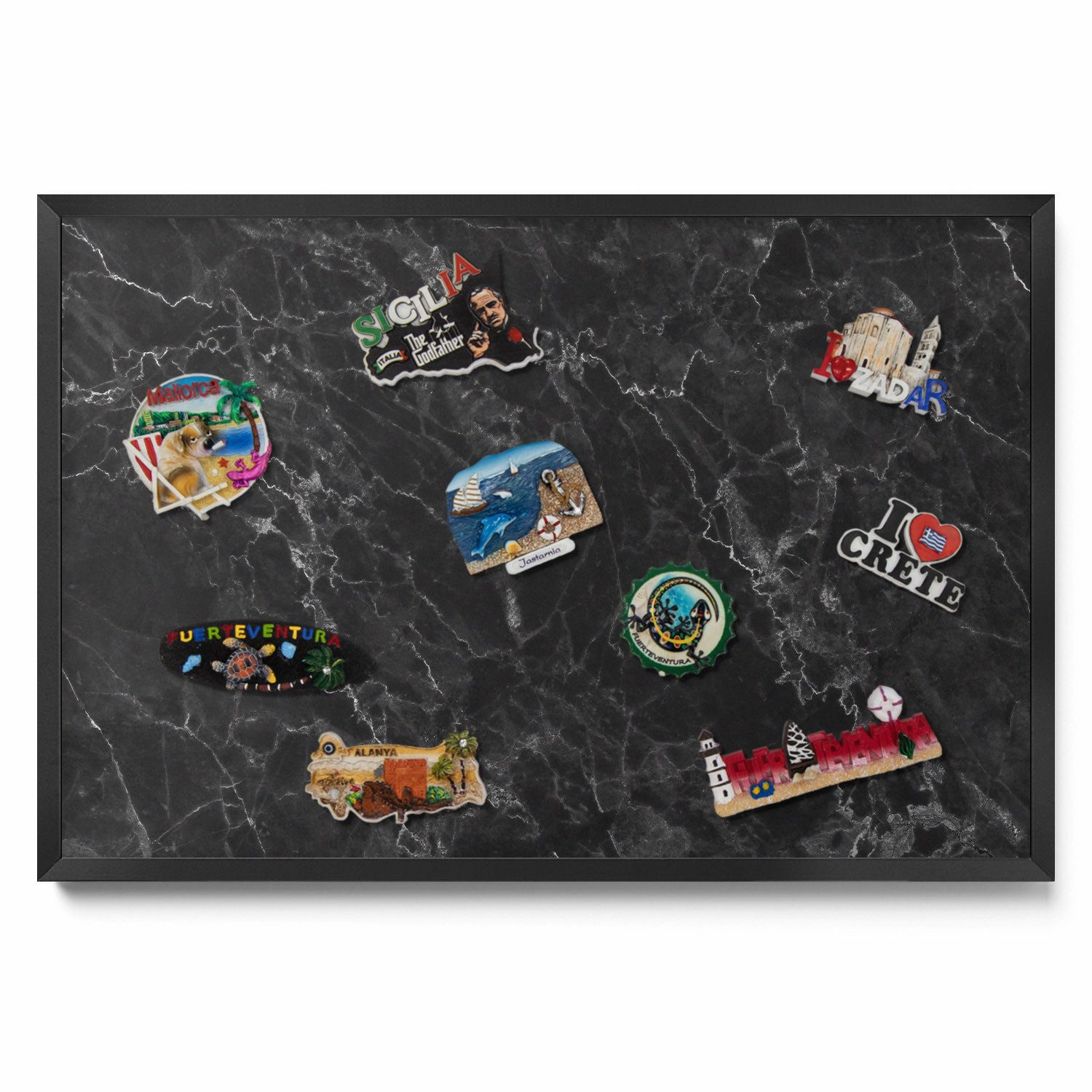 Tulup Magnettafel Schwarz mit schwarzem Rahmen, Wandtafel für Magnete, Eleg günstig online kaufen