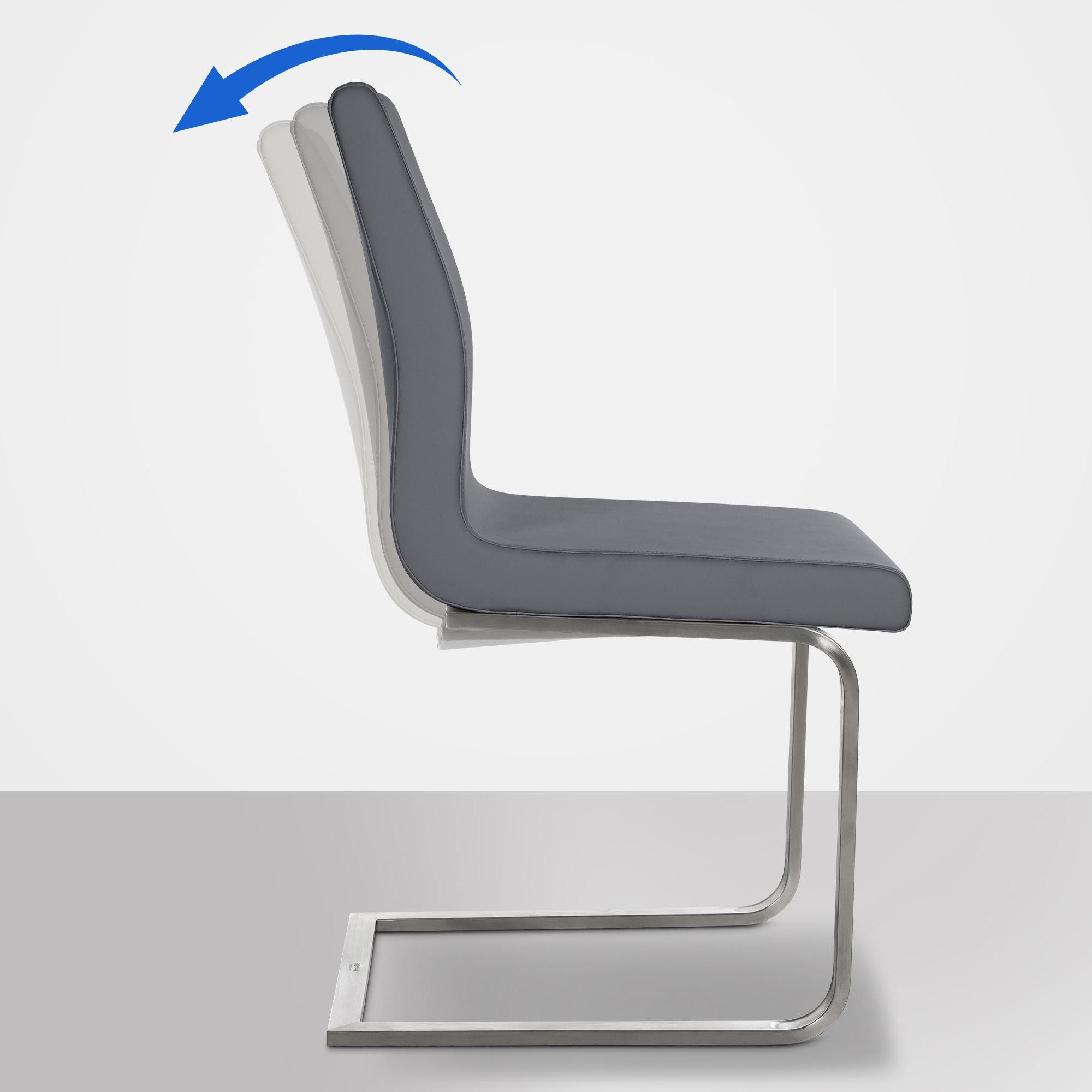 CLP Esszimmerstuhl Belfort Kunstleder, mit robustem Edelstahlgestell