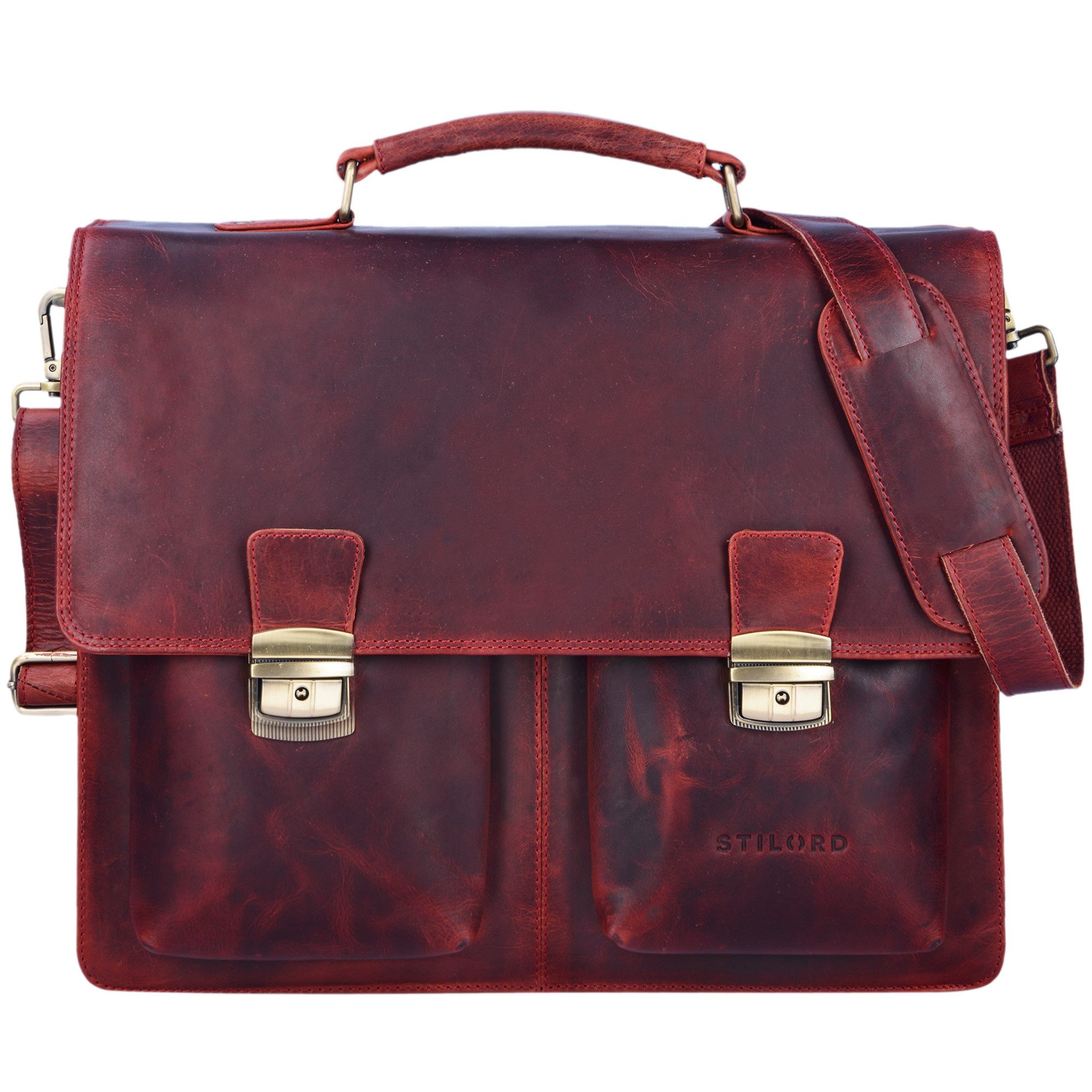 STILORD Aktentasche "Tiberius" Vintage Aktentasche Leder