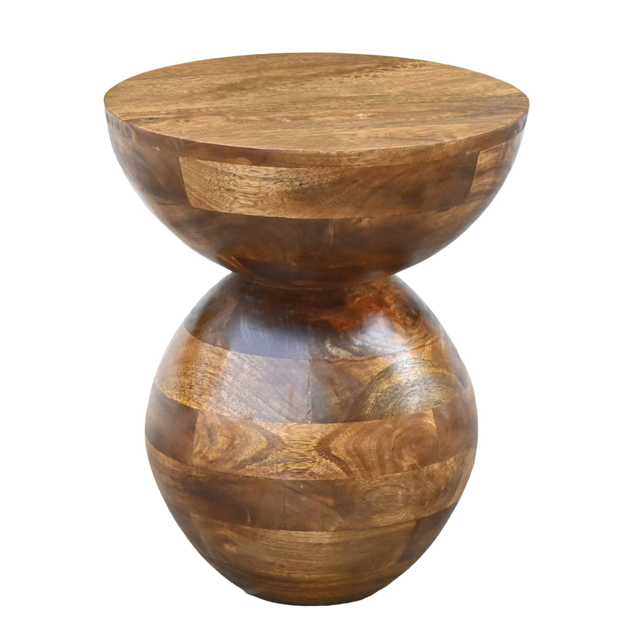 moebelfaktor Beistelltisch Rakvag, Mango Massivholz, rund, Ø 35 cm, braun, Sofatisch, Landhaus