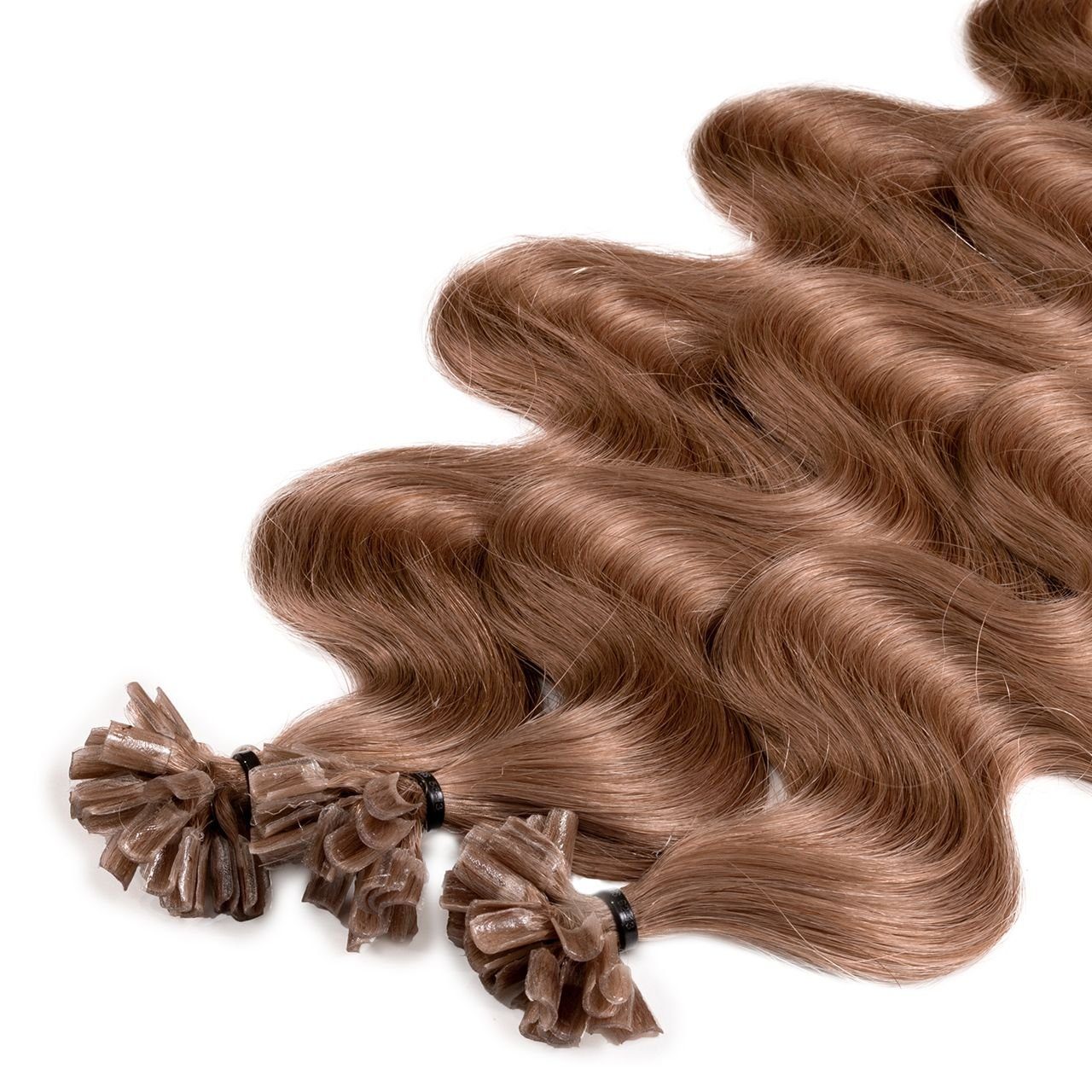 hair2heart Echthaar-Extension Premium Bondings gewellt #10/31 Hell-Lichtblond Gold-Asch 40cm