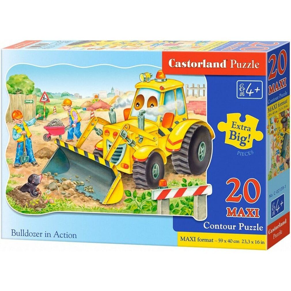 Castorland Puzzle Puzzle Digger in Aktion MAXI 20 Teile, Puzzleteile