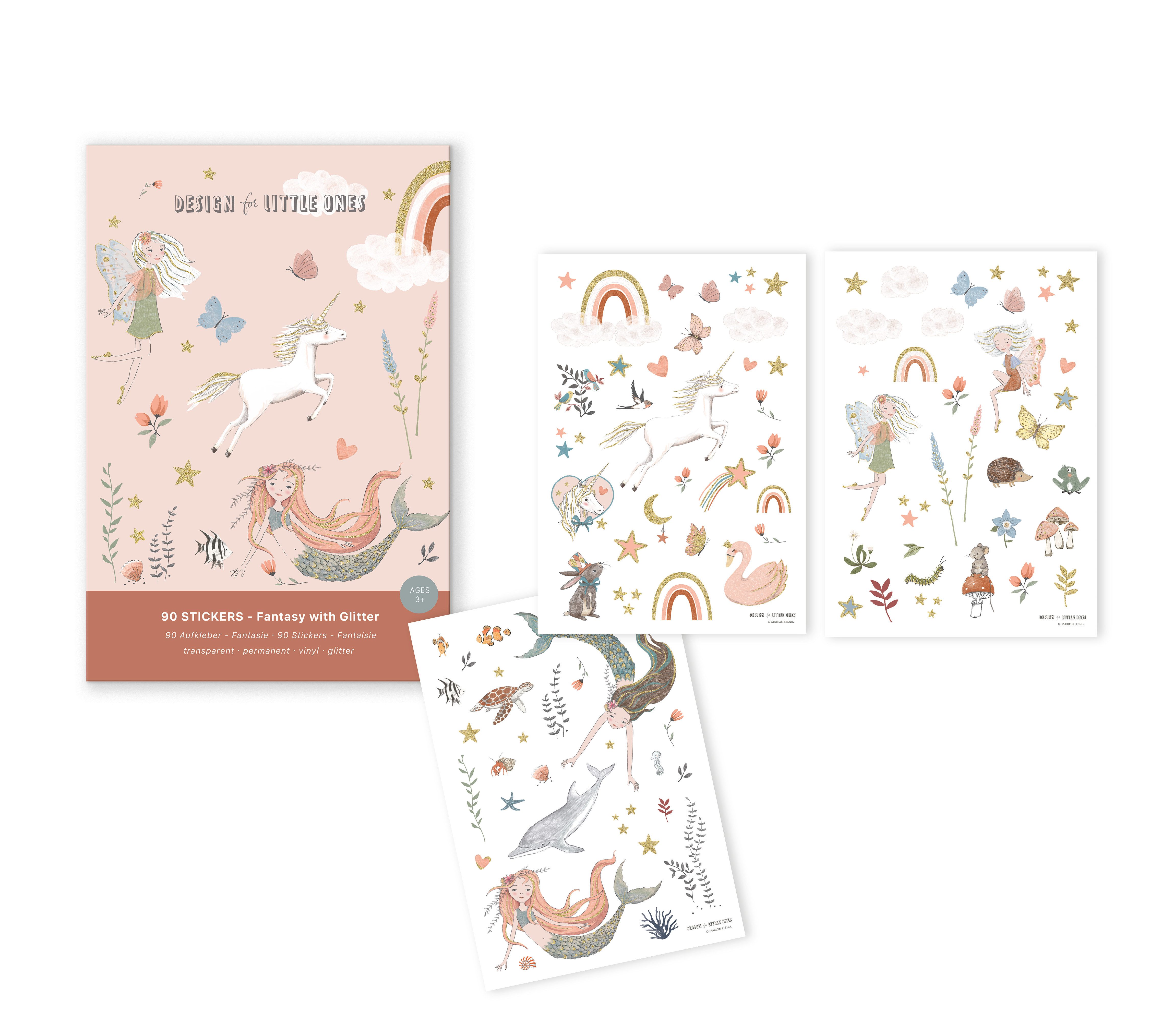 Sticker Fantasyzauber mit Gold, Geschenkidee Kinder