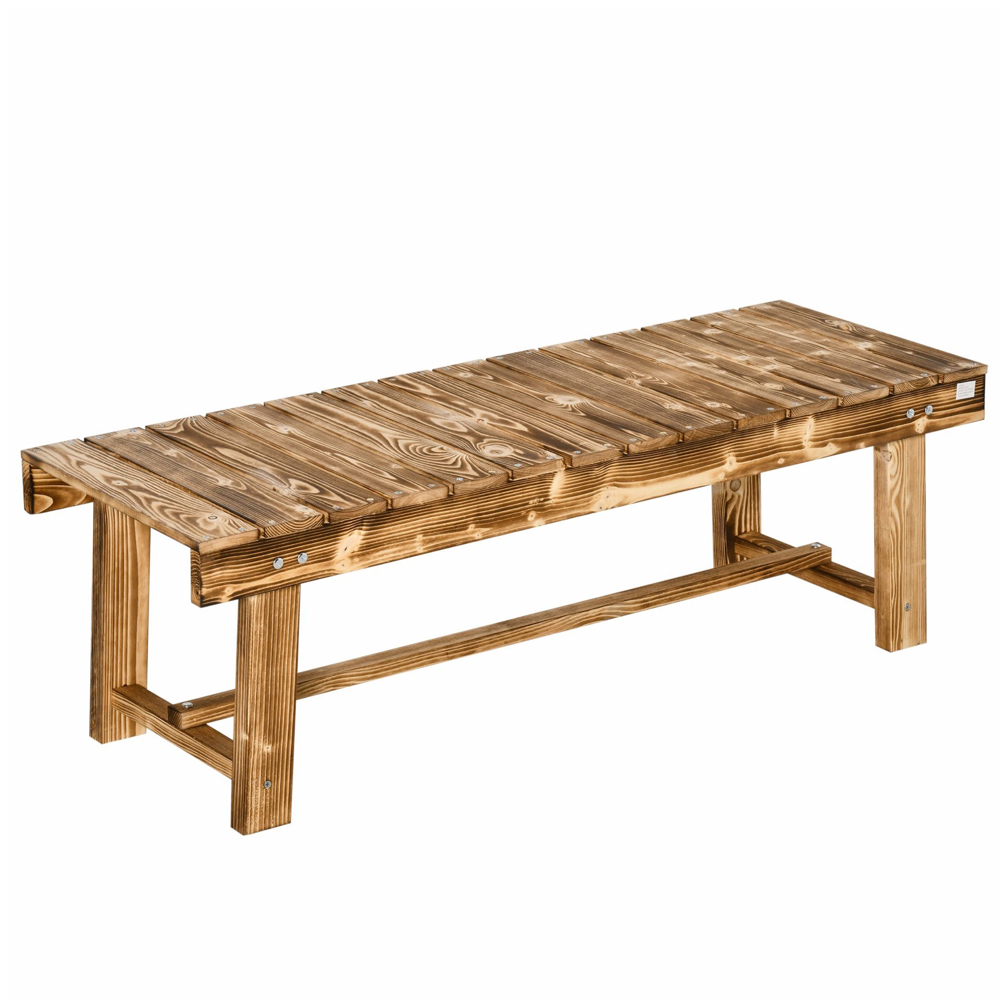 Outsunny Bank Gartenbank (2 Sitzer Bank, 1-St., Holzbank), 110 x 38 x 35 cm, Dunkelbraun