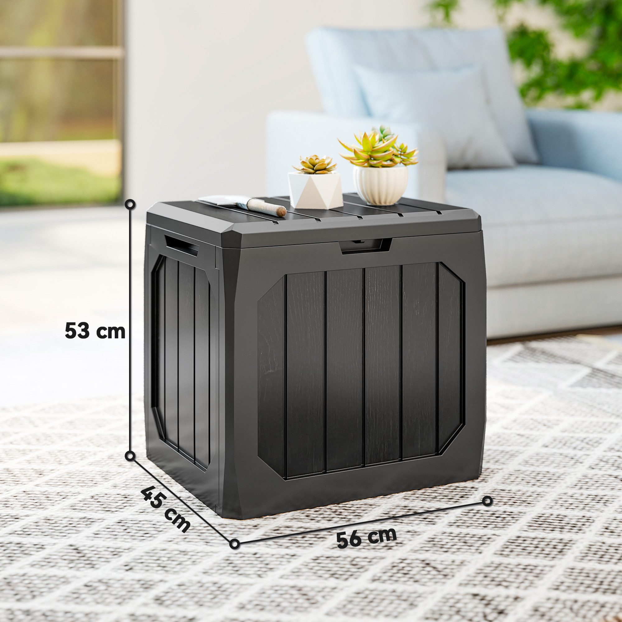 Outsunny Gartenbox mit Griffmulden (Kissenbox, 1 St., Auflagenbox), für Balkon Terrasse