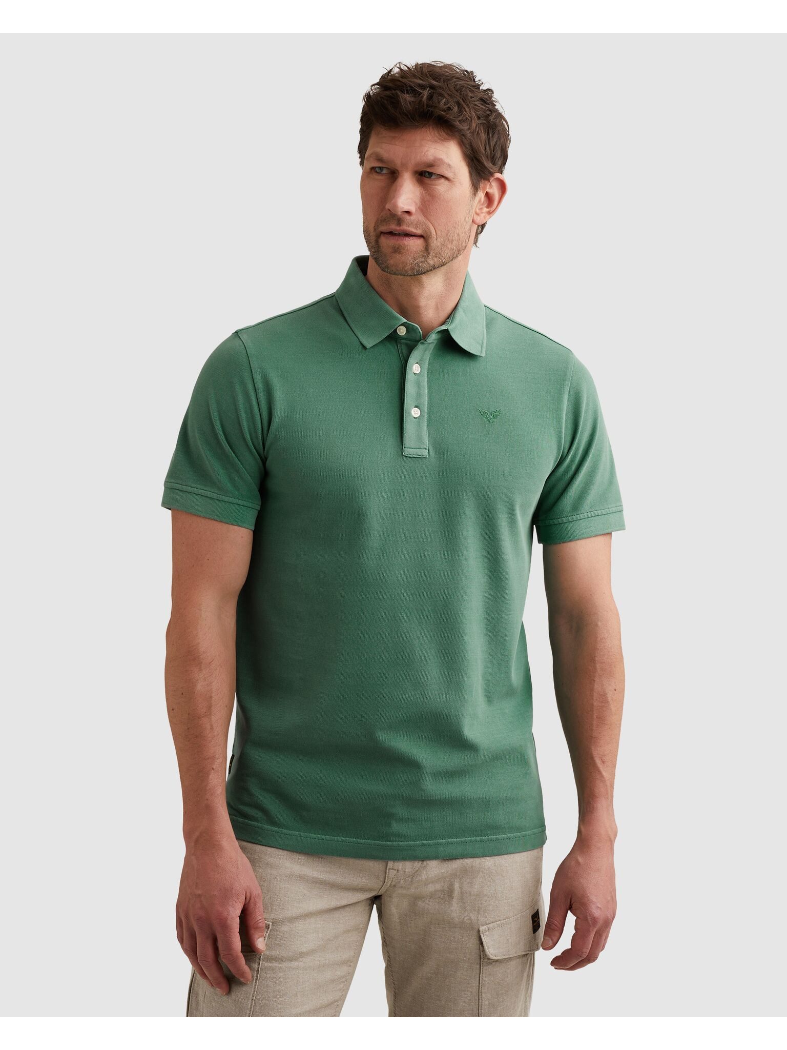 PME LEGEND Poloshirt Short sleeve polo pique garment dyed mit Logo Stickerei