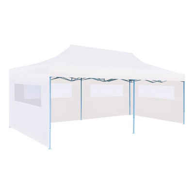 vidaXL Partyzelt Pop-Up Partyzelt mit Seitenwänden Faltbar 3 x 6 m Stahl Weiß