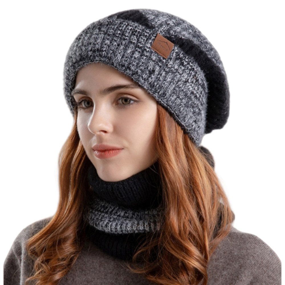Mütze & Schal Herbst Winter Schal und Mütze Set 55-60CM