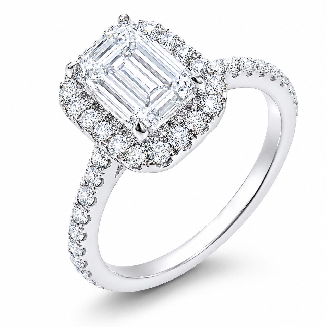 M-Punkt24 Diamantring Damen Ring DIAMANT LAB-GROWN ECHT GOLD 585 (2 ct, Ringgröße, 52), Weißgold Damen Gold Schmuck