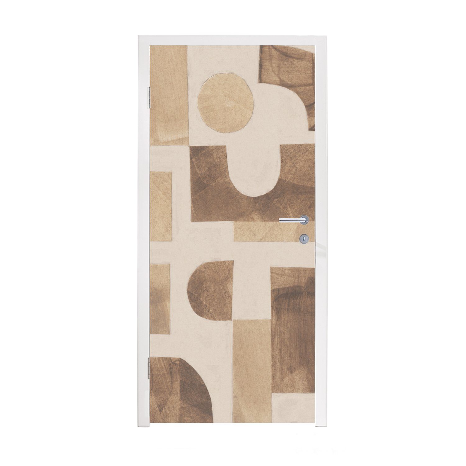 MuchoWow Türtapete Abstrakt - Puzzle - Formen - Farben, Matt, bedruckt, (1 St), Fototapete für Tür, Türaufkleber, 75x205 cm