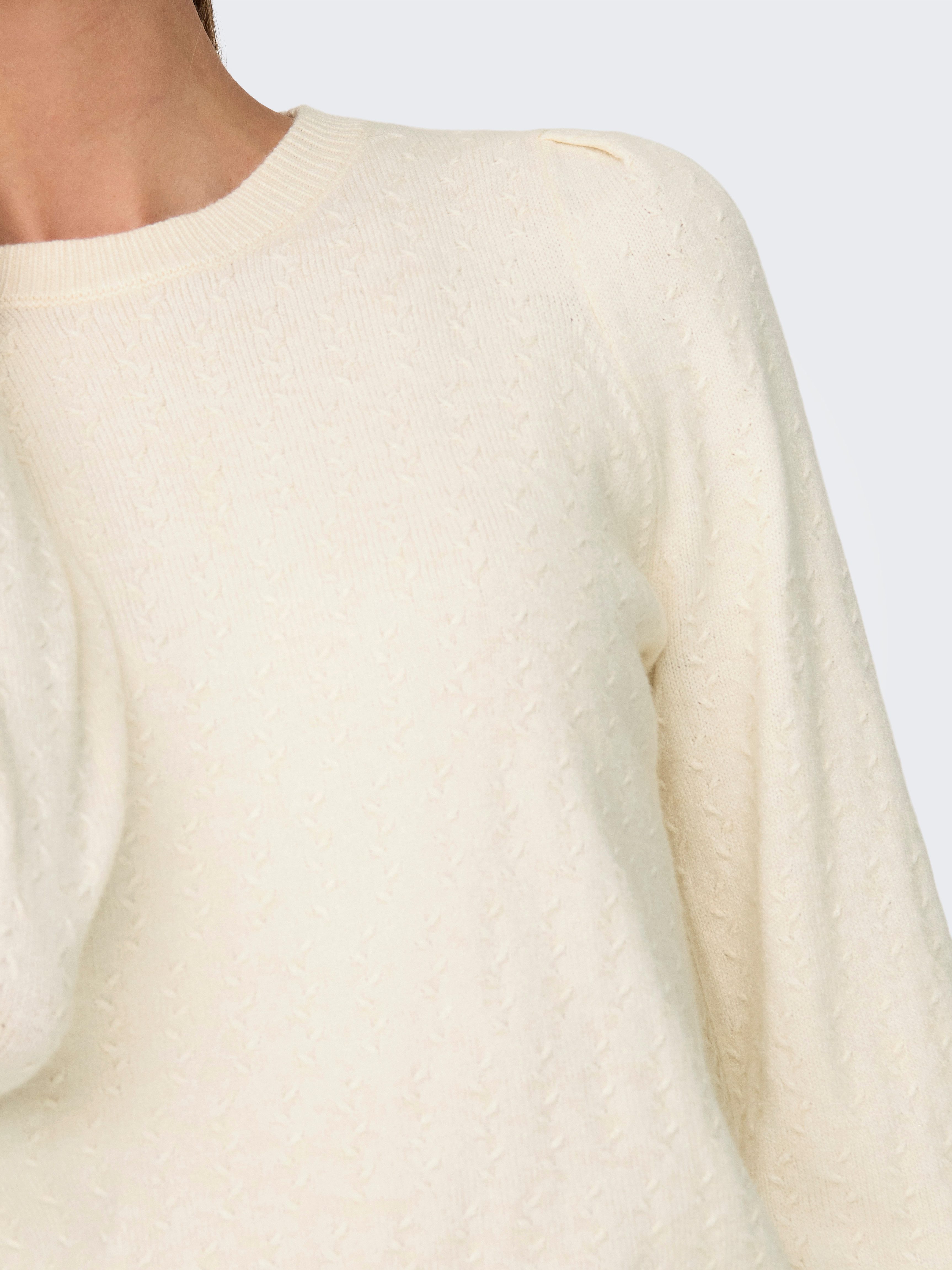 ONLY Rundhalspullover ONLKATIA LS STRUCTURE PUFF O-NECK CC KNT
