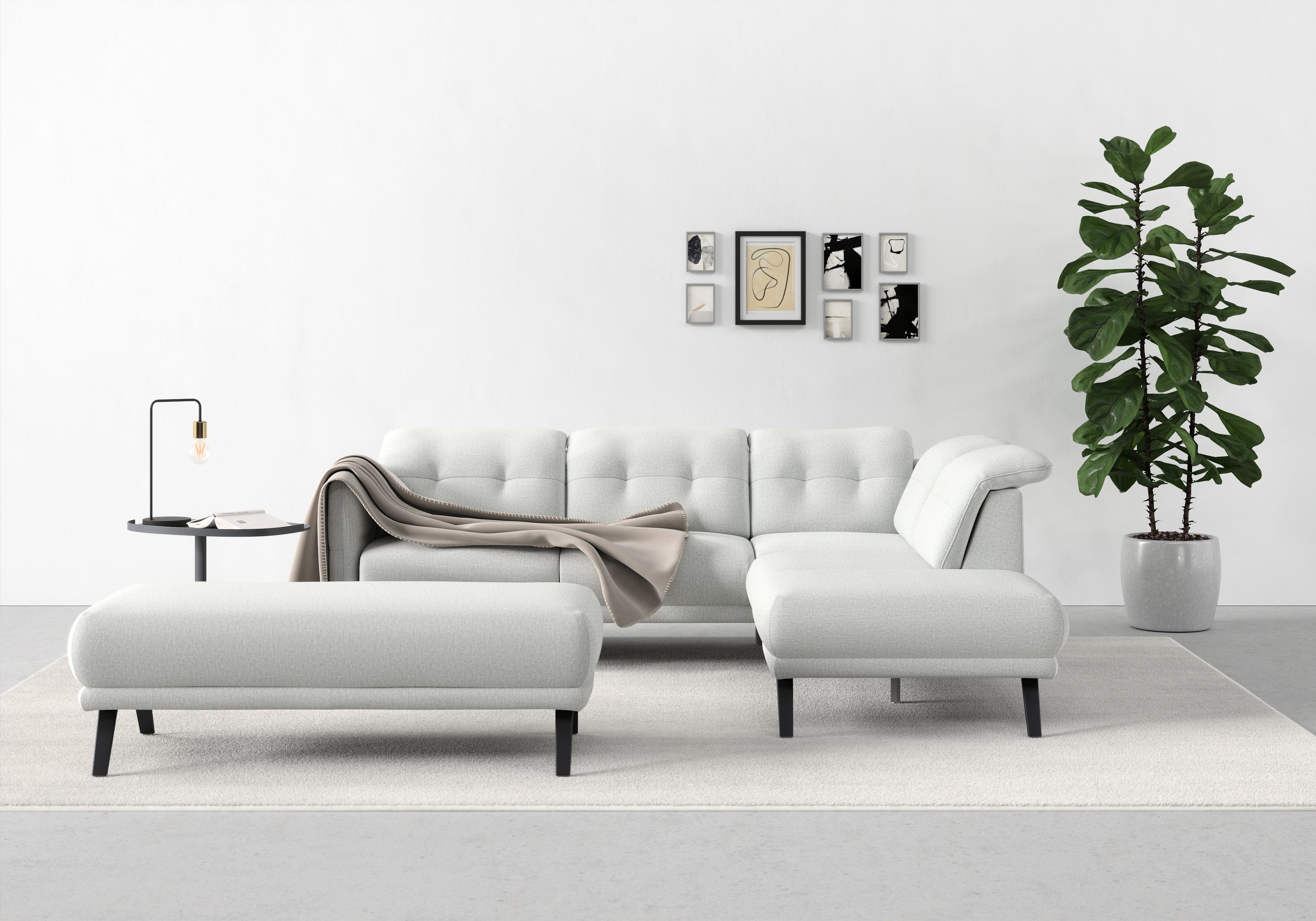 sit&more Ecksofa Scandia, Wahlweise mit Kopfteilverstellung und Armteilfunktion