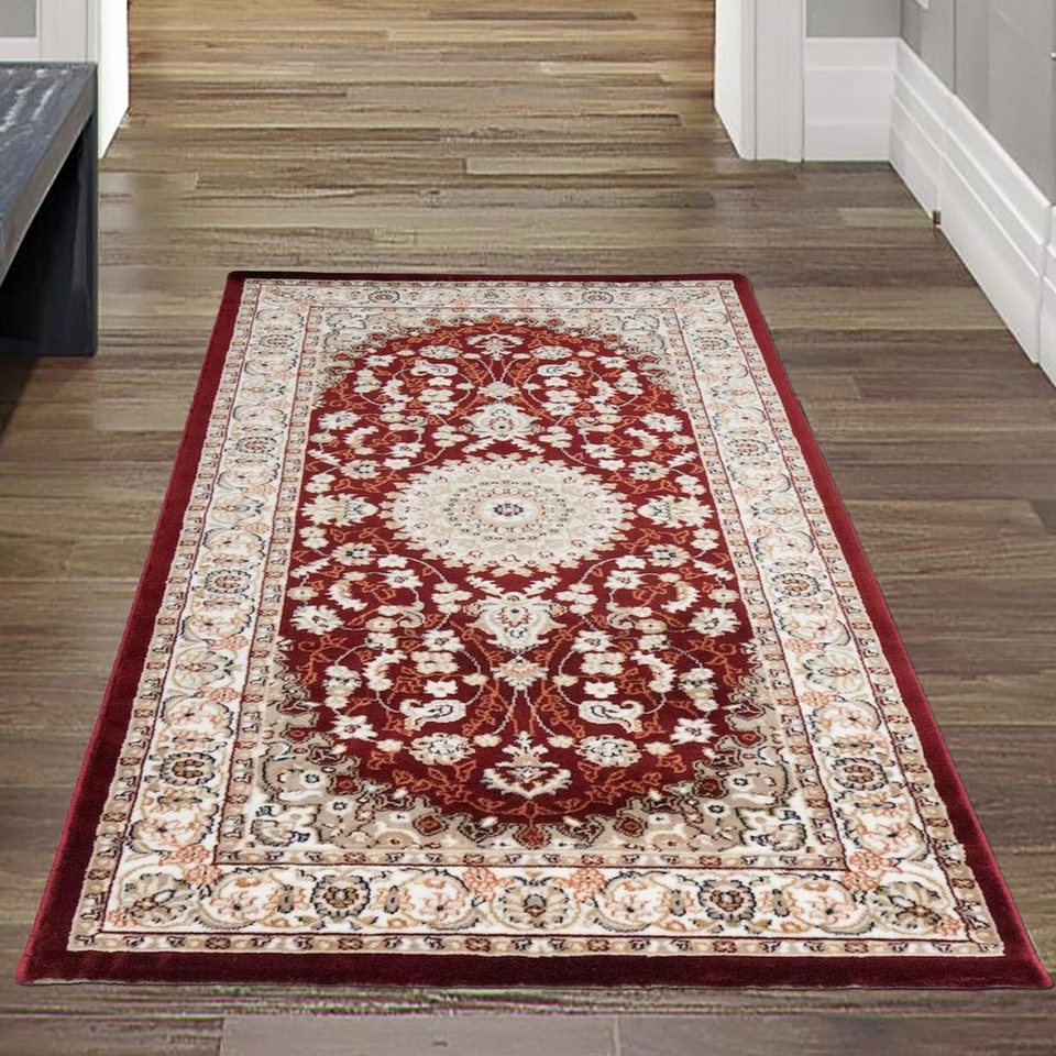 Teppich Höhe: rot, eleganten mit Orientalischer Verzierungen Teppich-Traum, Teppich in creme rechteckig, mm 13
