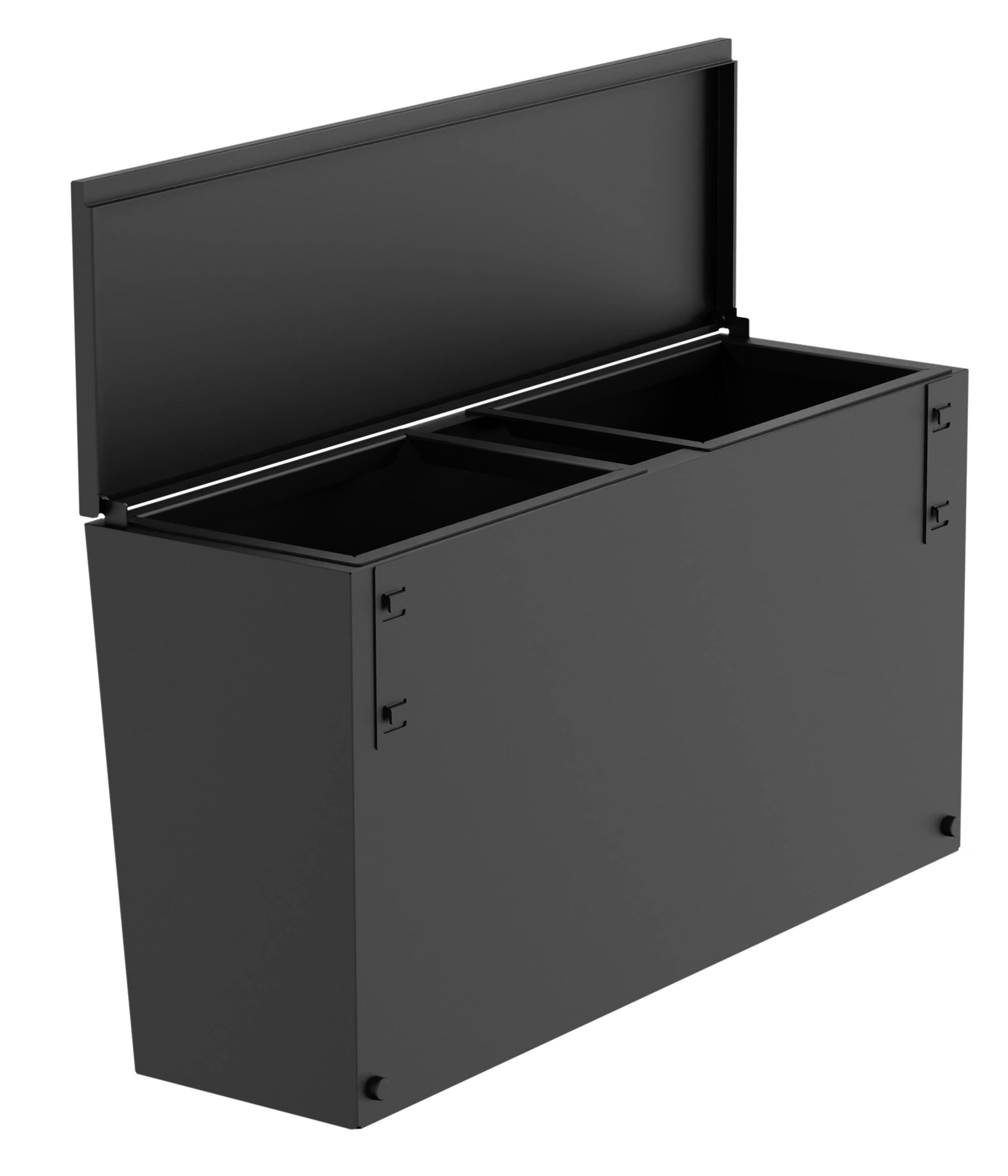 COZZE Outdoor-Küche Mülleimer, für die Outdoor-Küche, 60 x 32 x 18.5 cm, Stahl, schwarz, robust, verzinkt und pulverbeschichtet