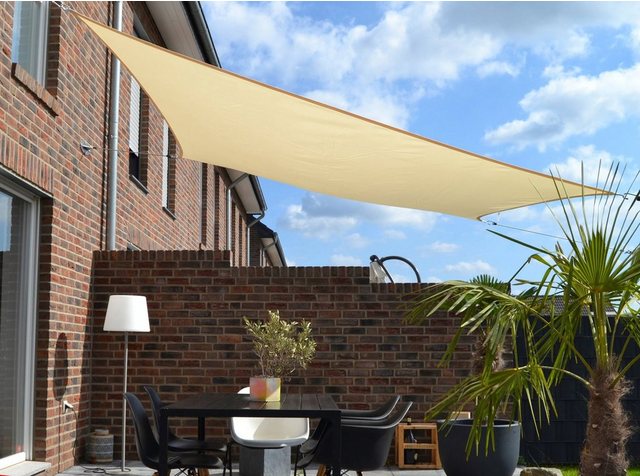 Floracord Vierecksonnensegel Hell Elfenbein 250 cm x 300 cm mit Regenschutz