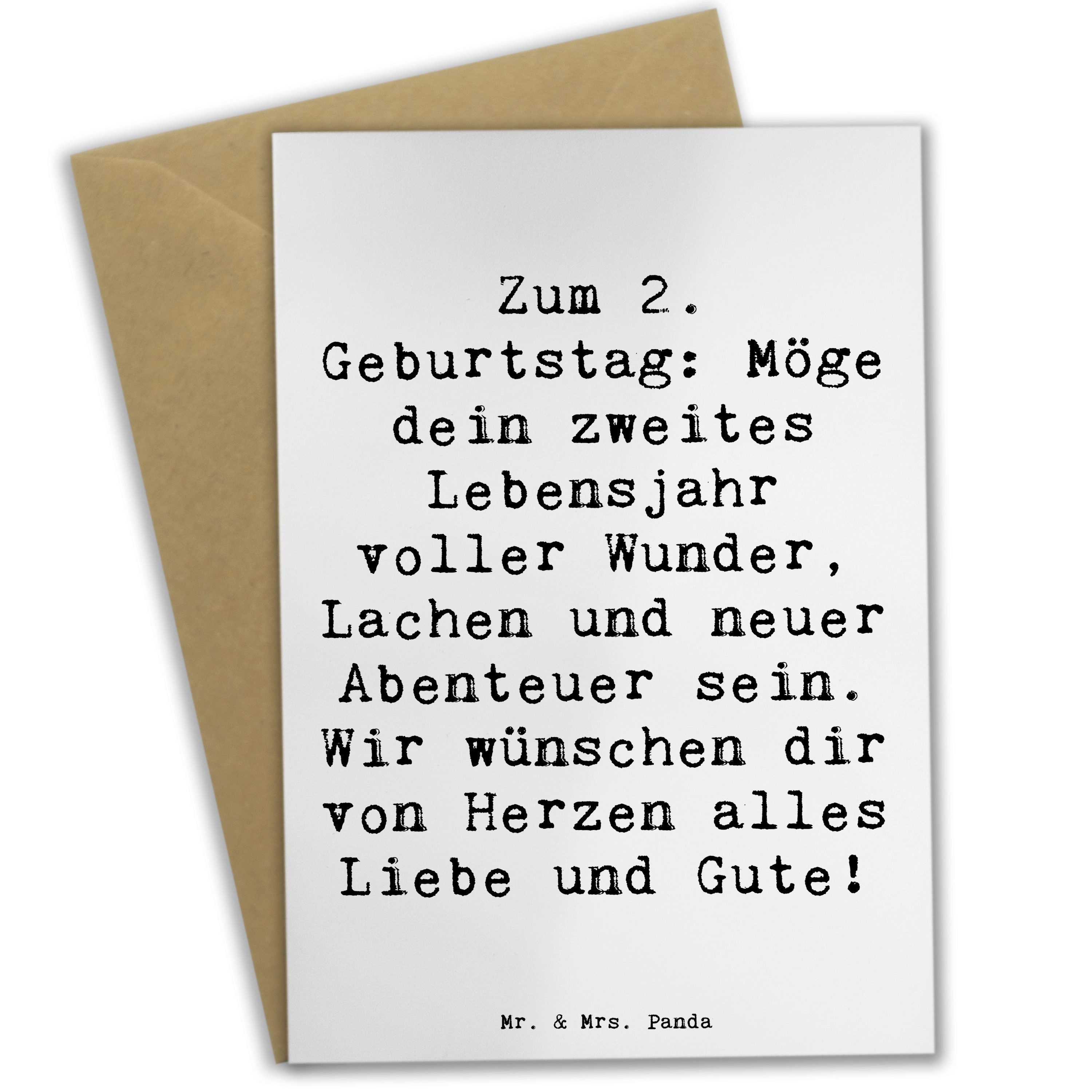 Grußkarte Spruch 2. Geburtstag Wünsche - Weiß - Geschenk, Lachen, Einladungskar