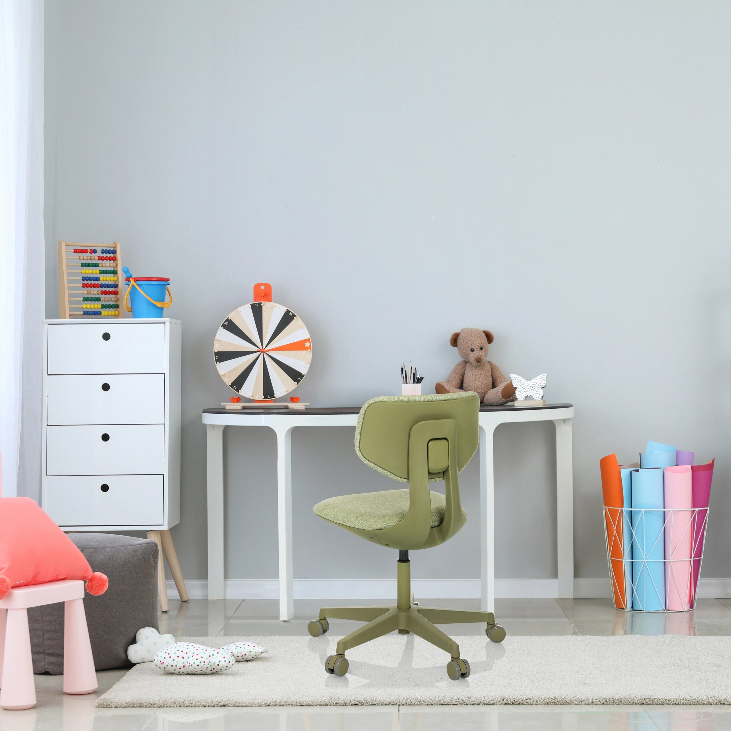 hjh OFFICE Drehstuhl Kinderdrehstuhl Kid Colore Stoff ohne Armlehnen (1 St), Kinder Bürostuhl mitwachsend, ergonomisch