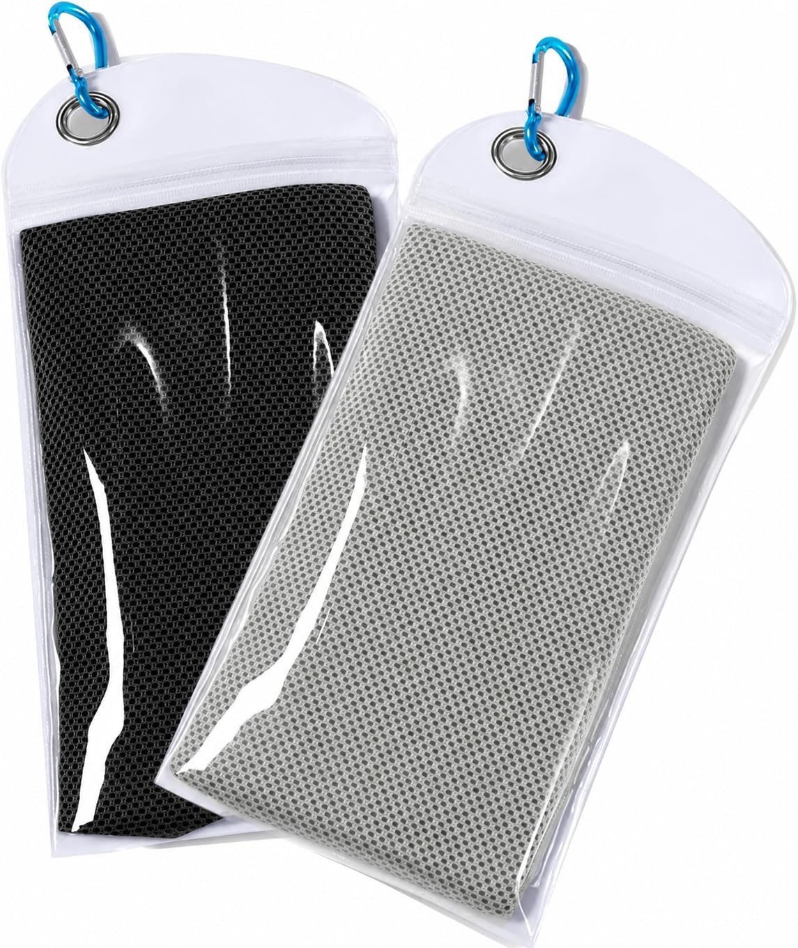 FELIXLEO Sporthandtuch 2 Kühlhandtücher 90x30cm Mikrofaser Für Golf Fitness Schwarz Grau, (1-St)